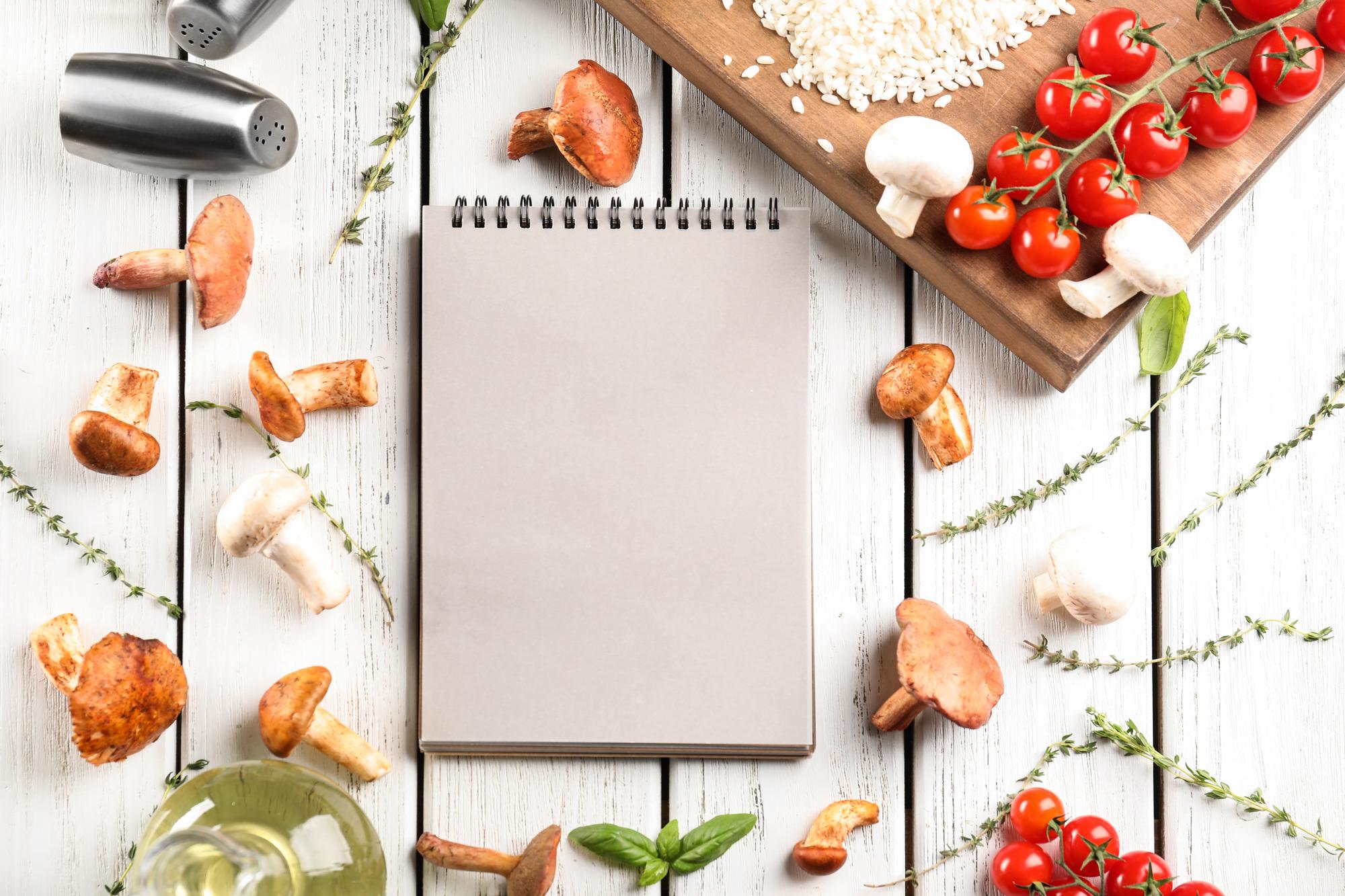 Subscription concept with calendar and recipes